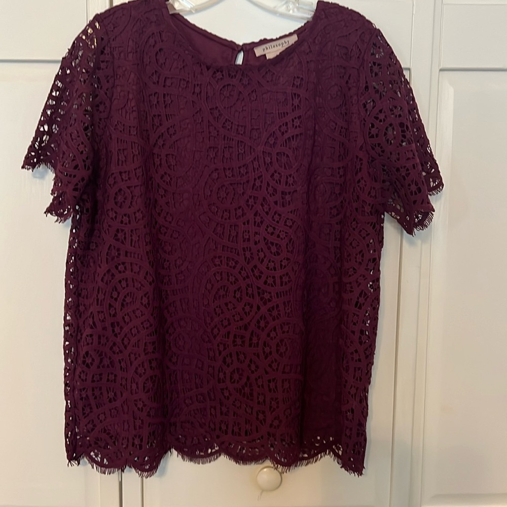 Philosophy deep purple blouse in size Large
